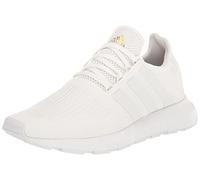 adidas Women's Swift Run Sneaker, White/White/Gold Metallic, 5