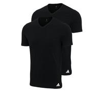 Adidas T-Shirt, 2er Pacco - Scollo A V Maglia Active Flex Cotone, Monocolore