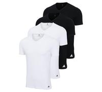 Adidas T-Shirt, 4er Pacco - Scollo A V Maglia Active Flex Cotone, Monocolore