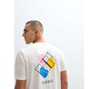 adidas Uomo Tennis Us Graphic Shirt, Cream White, XL