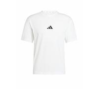 T-shirt adidas Essentials Small Logo Single Jersey manica corta bianco puro nero - M