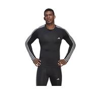 adidas Techfit 3-Stripes Training Long Sleeve Tee, Maglietta Uomo, Black, M