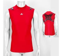 Adidas Techfit Powerweb Uomo Compressione Canottiera Maglia con Muscoli Rosso