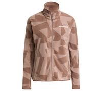 adidas Donna Terrex Multi Printed Full Zip Fleece Jacket, Earth Strata/Trace Brown, L