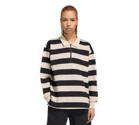adidas Donna Essentials Contemporary French Terry Longsleeve Polo Shirt, Black/Crystal Linen, XL