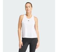 adidas Donna Train Essentials Minimal Branding Racerback Tank Top Shirt, White, L