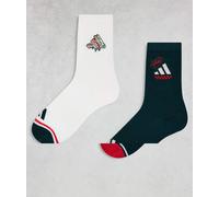 adidas Training - Confezione da 2 paia di calzini con grafica di pizza-Nero S