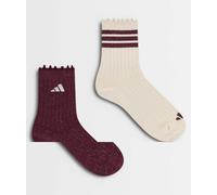adidas Training - Confezione da 2 paia di calzini con volant bordeaux-Rosso M