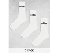 adidas Training - Confezione da 3 paia di calzini bianchi con logo lineare-Multicolore 40-42