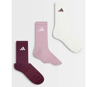 adidas Training - Confezione da 3 paia di calzini bianchi, rosa e bordeaux-Rosso L