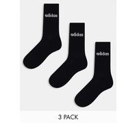 adidas Training - Confezione da 3 paia di calzini neri con logo lineare-Multicolore 40-42