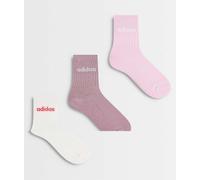 adidas Training - Confezione da 3 paia di calzini rosa e marroni S