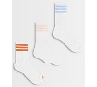 adidas Training - Confezione da 6 paia di calzini bianchi con 3 strisce multicolore-Bianco M