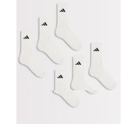 adidas - Training - Confezione da 6 paia di calzini bianchi e neri-Bianco L