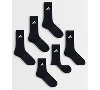 adidas Training - Confezione da 6 paia di calzini imbottiti neri e bianchi-Bianco M