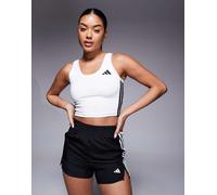 adidas Training - Crop top senza maniche bianco con 3 strisce XS