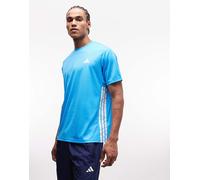 adidas Training - Essentials - T-shirt blu con 3 strisce-Bianco S
