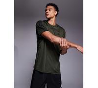 adidas - Training Essentials - T-shirt kaki scuro con 3 strisce-Verde XS