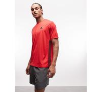 T-shirt adidas Workout Essentials Base 3 bande manica corta rosso - M