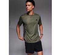 adidas Training - Essentials - T-shirt verde oliva con tre strisce XS