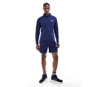 adidas Uomo Train Essentials Training 1/4-Zip Long Sleeve Tee, Dark Blue, L