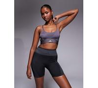 adidas Training Hyperglam brassière lucida in grigio scuro L