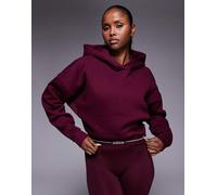 adidas Training - Hyperglam Linear - Felpa bordeaux con cappuccio-Rosso XL