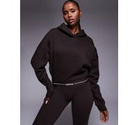 adidas Training - Hyperglam Linear - Felpa marrone caffè con cappuccio XL