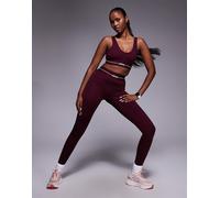 adidas Training - Hyperglam Linear - Leggings taglio lungo bordeaux-Rosso 2XS