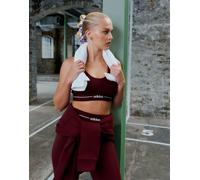 adidas - Training Hyperglam Linear - Reggiseno sportivo bordeaux a supporto leggero-Rosso 2XL