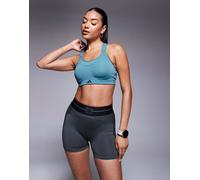 adidas - Training Hyperglam - Pantaloncini grigi e neri a coste-Nero XL