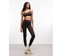 adidas Training - Leggings taglio integrale in maglia marroni-Nero S