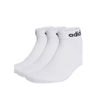 adidas Training Linear calzini alla caviglia imbottiti 3 paia bianchi e neri-Bianco 46-48