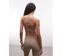 adidas - Training Optime Essentials - Reggiseno sportivo marrone gesso a supporto elevato S C-D Cup
