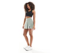 adidas - Training Optime - Gonna pantalone verde argento con pantaloncini integrati XS