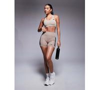 Adidas Optime 3 Stripes 3´´ Short Leggings Beige XL Donna