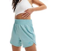 adidas - Training Pacer - Pantaloncini a vita alta turchesi con 3 strisce-Blu S 5in