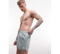 adidas Training - Pantaloncini da bagno da 5" color salvia e bianchi-Bianco 2XL