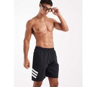 adidas - Training - Pantaloncini da bagno da 8" neri con 3 strisce-Nero S
