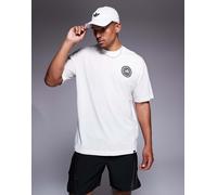 adidas - Training Power - T-shirt bianca con stampa di globo sul retro-Bianco L