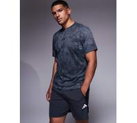 adidas - Training Power - T-shirt grigio grafico con stampa nera-Nero XS