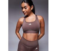 adidas - Training PWRCT - Reggiseno sportivo marrone scuro a supporto elevato S