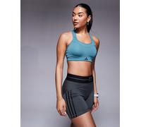 adidas - Training - Reggiseno sportivo a sostegno elevato blu ottanio-Verde S A-B Cup