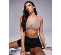 adidas - Training - Reggiseno sportivo a supporto leggero marrone gesso con fascette sottili S A-B Cup
