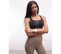 adidas - Training - Reggiseno sportivo a supporto medio nero con 3 righe S