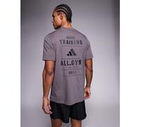 adidas Training - T-shirt grigio antracite con stampa sul retro S