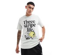 adidas Training - T-shirt verde con stampa “Three Stripe Life” L