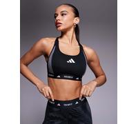 adidas - Training Tech Fit - Reggiseno sportivo a supporto medio nero colorblock M A-B Cup