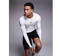 adidas - Training Tech Fit - Top a maniche lunghe bianco 2XL