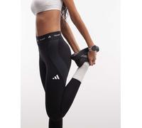 adidas - Training TechFit - Leggings lunghi neri colorblock-Nero S